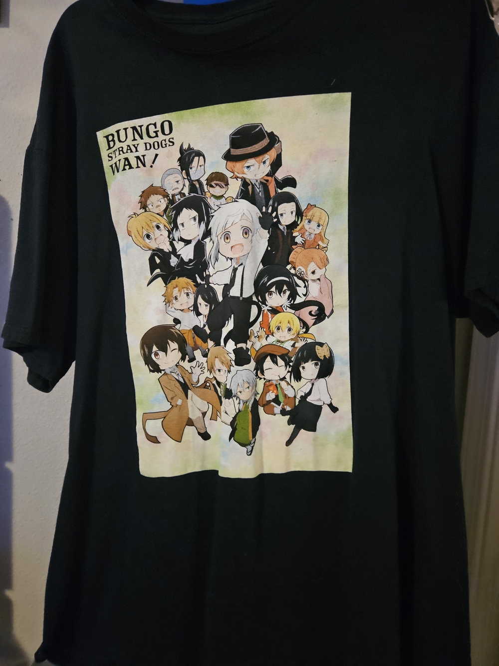 Bungo Stray Dogs Chibi Characters Kids Graphic Tee - Black